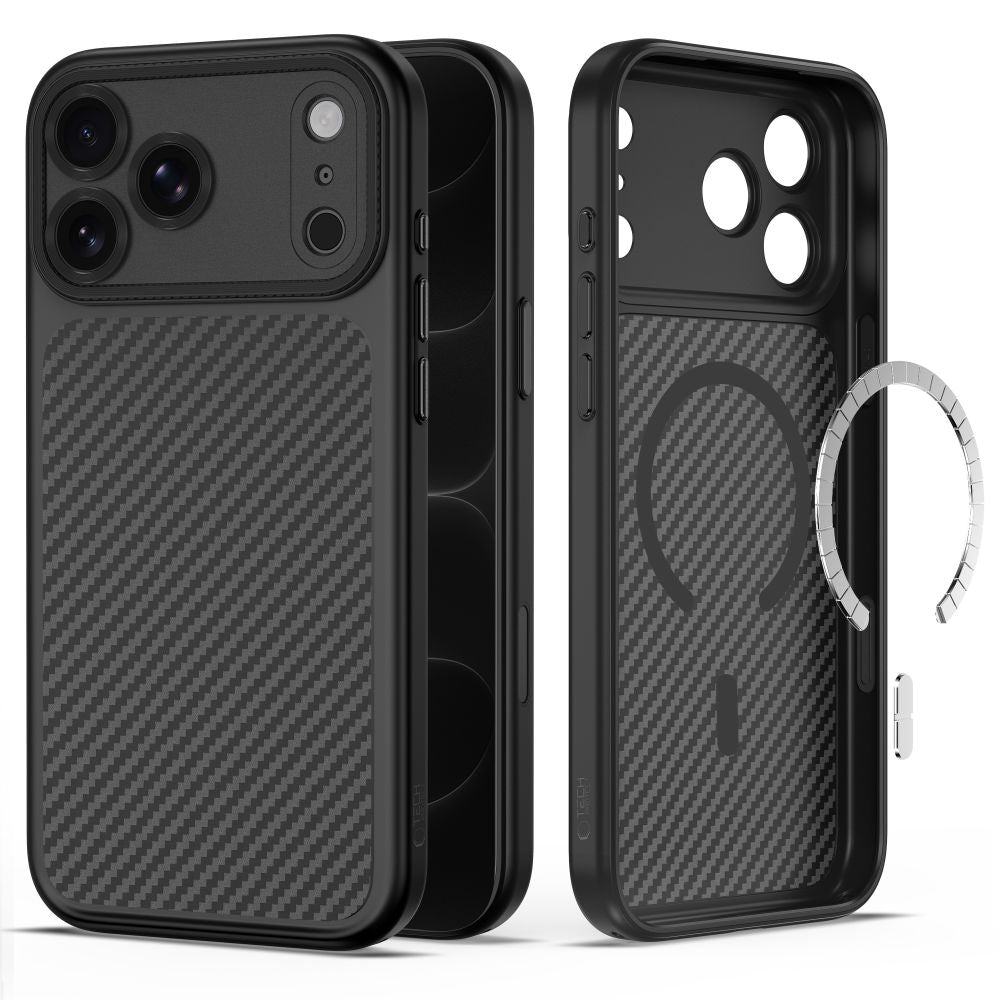 Tech-Protect iPhone 18 Pro / iPhone 17 Pro - Σκληρή Θήκη με Πλαίσιο Σιλικόνης MagSafe - MagCam - Carbon Black