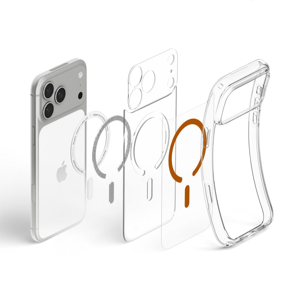 Spigen iPhone 18 Pro / iPhone 17 Pro - Σκληρή Θήκη με Πλαίσιο Σιλικόνης Και MagSafe - Ultra Hybrid Mag - Clear / Orange