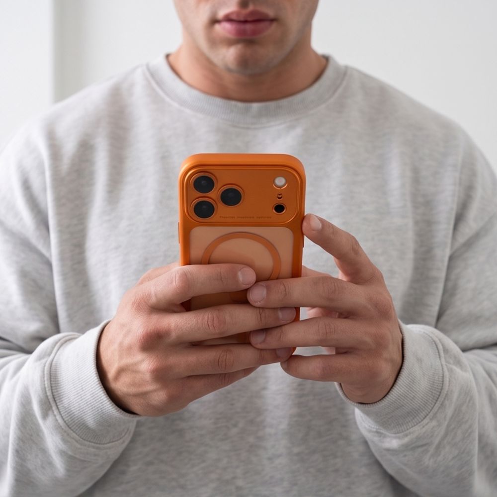 Tech-Protect iPhone 18 Pro / iPhone 17 Pro - Σκληρή Θήκη με Πλαίσιο Σιλικόνης και MagSafe - MagPeak MagSafe CC - Cosmic Orange / Clear