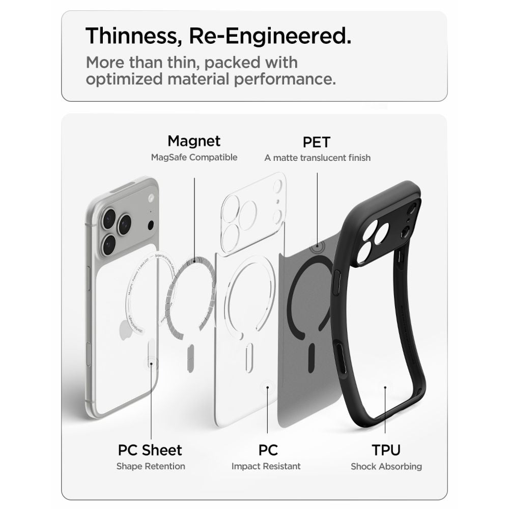 Spigen iPhone 18 Pro / iPhone 17 Pro - Σκληρή Θήκη με Πλαίσιο Σιλικόνης Και MagSafe - Ultra Hybrid Mag - Frost Black