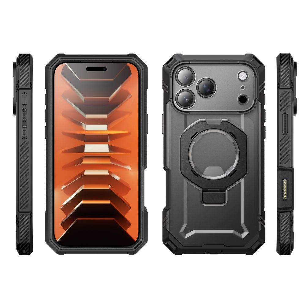 Supcase iPhone 18 Pro Max / iPhone 17 Pro Max - Σκληρή Θήκη με Προστασία Οθόνης και MagSafe / Stand - Grip Pro Mag - Black