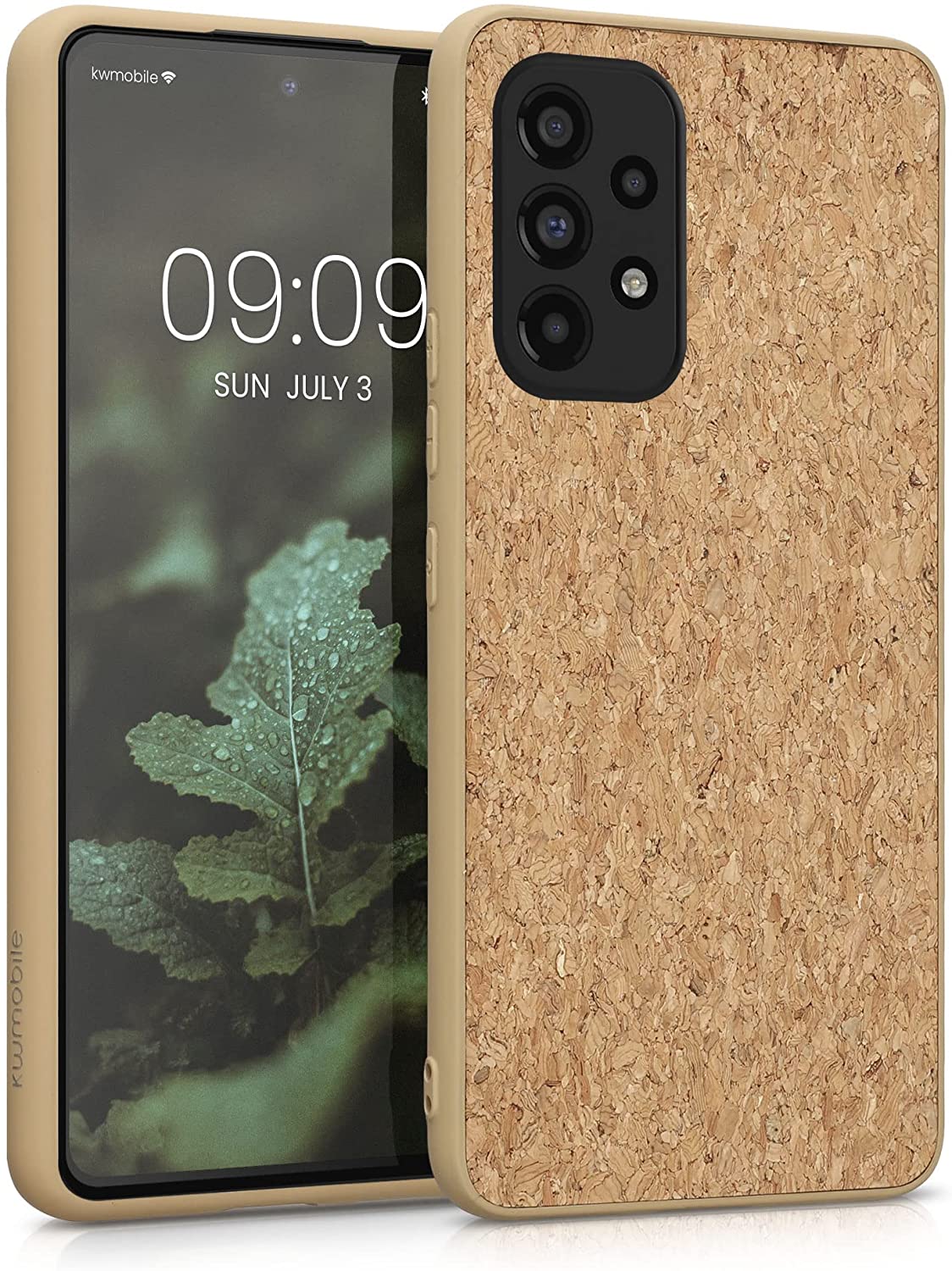 KW Samsung Galaxy A53 5G Σκληρή Θήκη από Φελλό με Πλαίσιο Σιλικόνης - Light Brown - 58218.24