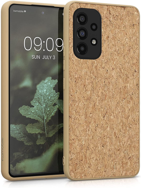 KW Samsung Galaxy A53 5G Σκληρή Θήκη από Φελλό με Πλαίσιο Σιλικόνης - Light Brown - 58218.24