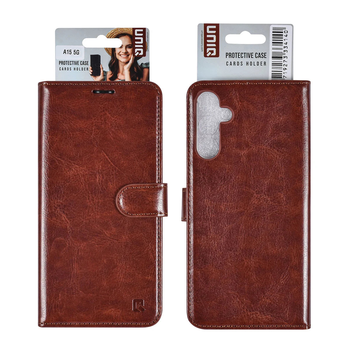 Tuniq Samsung Galaxy A15 4G / A15 5G - Θήκη Πορτοφόλι Stand από Δερματίνη - Καφέ