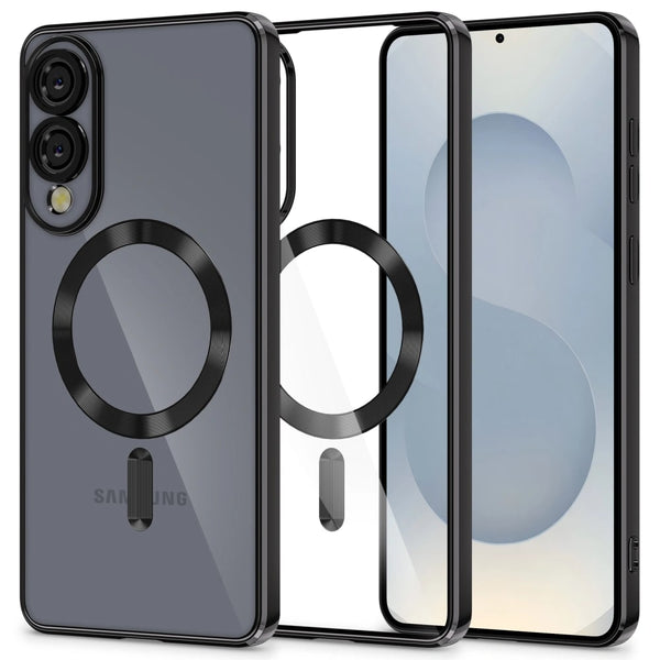 Tech-Protect Samsung Galaxy S25 Edge MagFlex Θήκη Σιλικόνης TPU με MagSafe - Διάφανη / Shiny Black - likebrands.gr