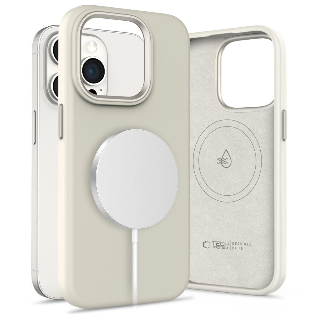Tech-Protect iPhone 15 Pro Silicone Pure Θήκη Σιλικόνης TPU με MagSafe - Cosmic Latte
