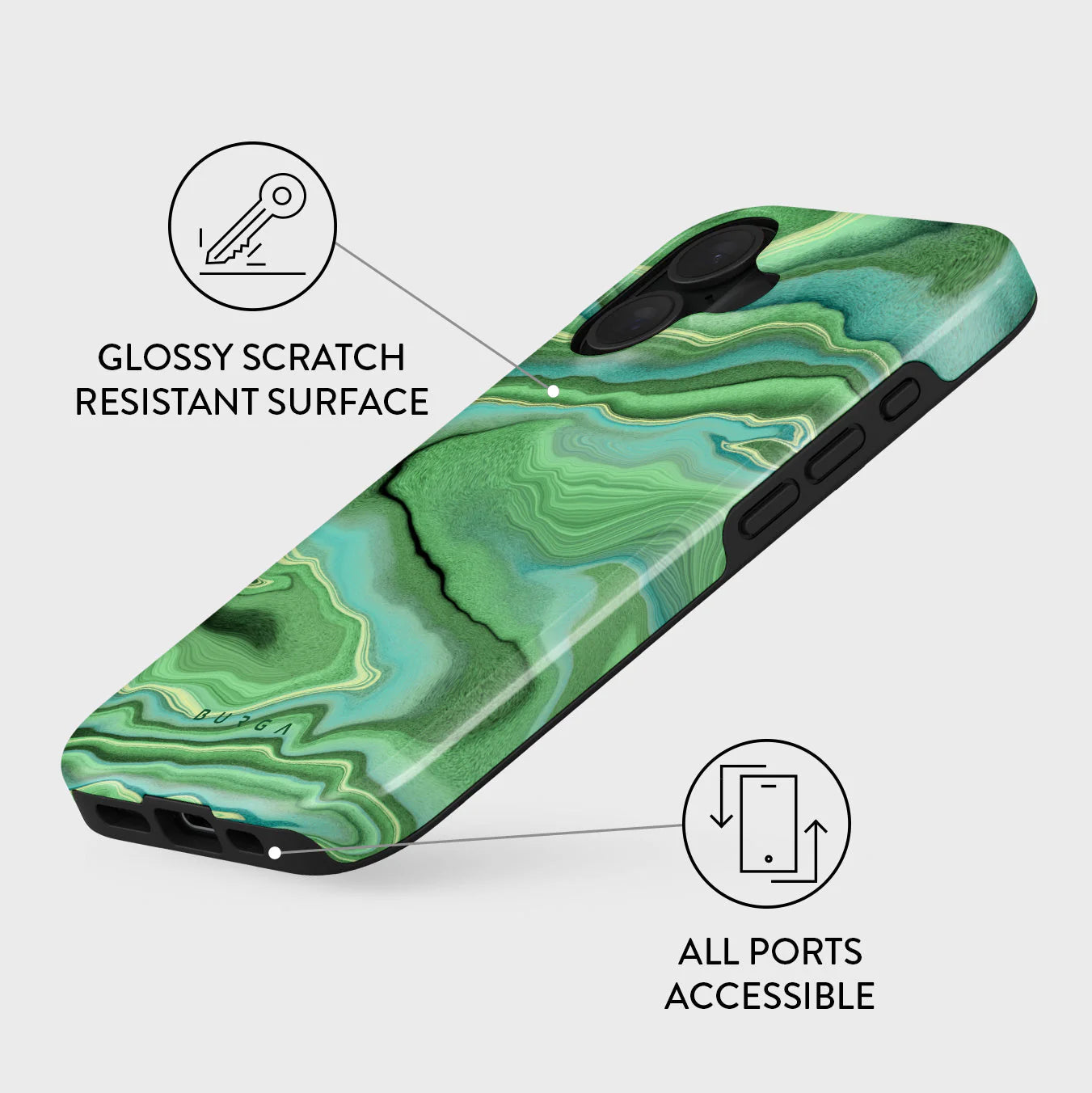 Burga iPhone 16 Fashion Tough MagSafe Σκληρή Θήκη με MagSafe - Rock On