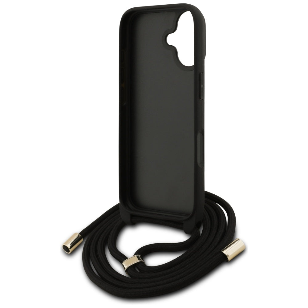 Guess iPhone 17 - 4G Big Logo Cord Stap Crossbody - Θήκη με Επένδυση Συνθετικού Δέρματος και Λουράκι - Brown - GUHCP17SP4GMGCRW