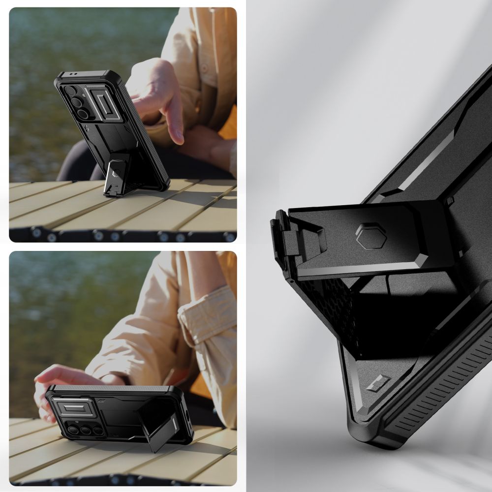 Tech-Protect Samsung Galaxy S24 FE Kevlar Cam+ Θήκη 360 Full Body με Προστασία για την Οθόνη και την Κάμερα και Stand - Black