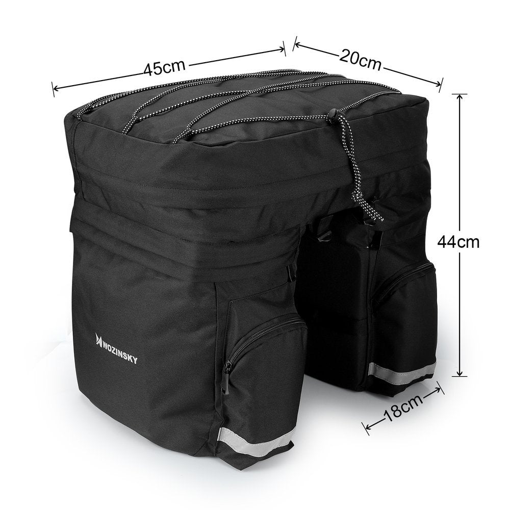 Wozinsky Bicycle Bike Pannier Bag - Τσάντα Αποθήκευσης για Σχάρα Ποδηλάτου 60L - Black - WBB13BK