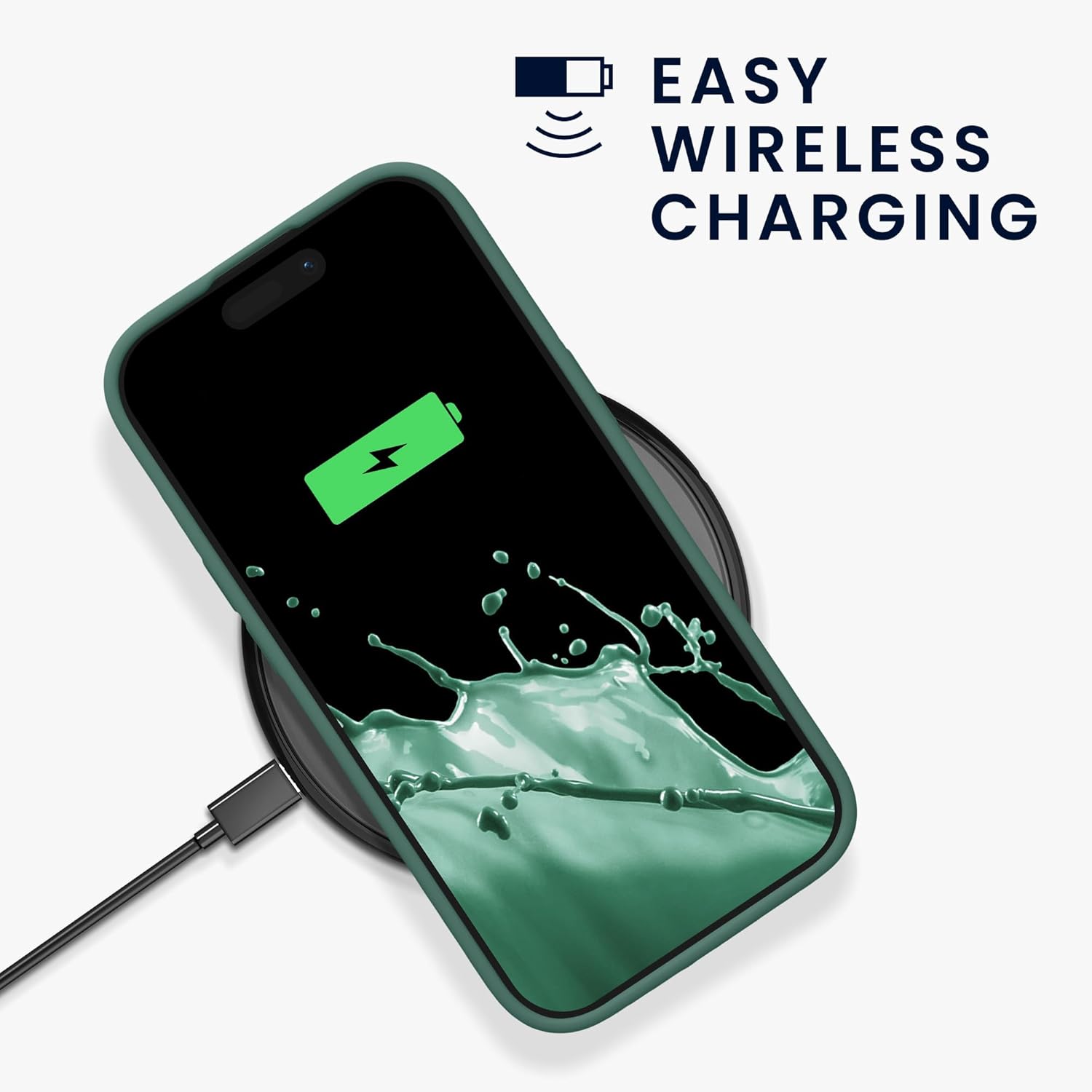 KW iPhone 15 Θήκη Σιλικόνης Rubberized TPU - Fir Green