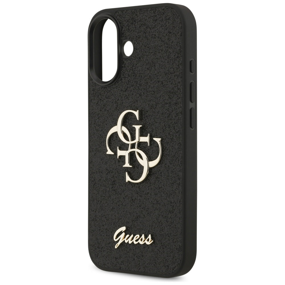 Guess iPhone 17 - Fixed Glitter Big 4G - Σκληρή Θήκη με Πλαίσιο Σιλικόνης - Black - GUHCP17SHG4SGK