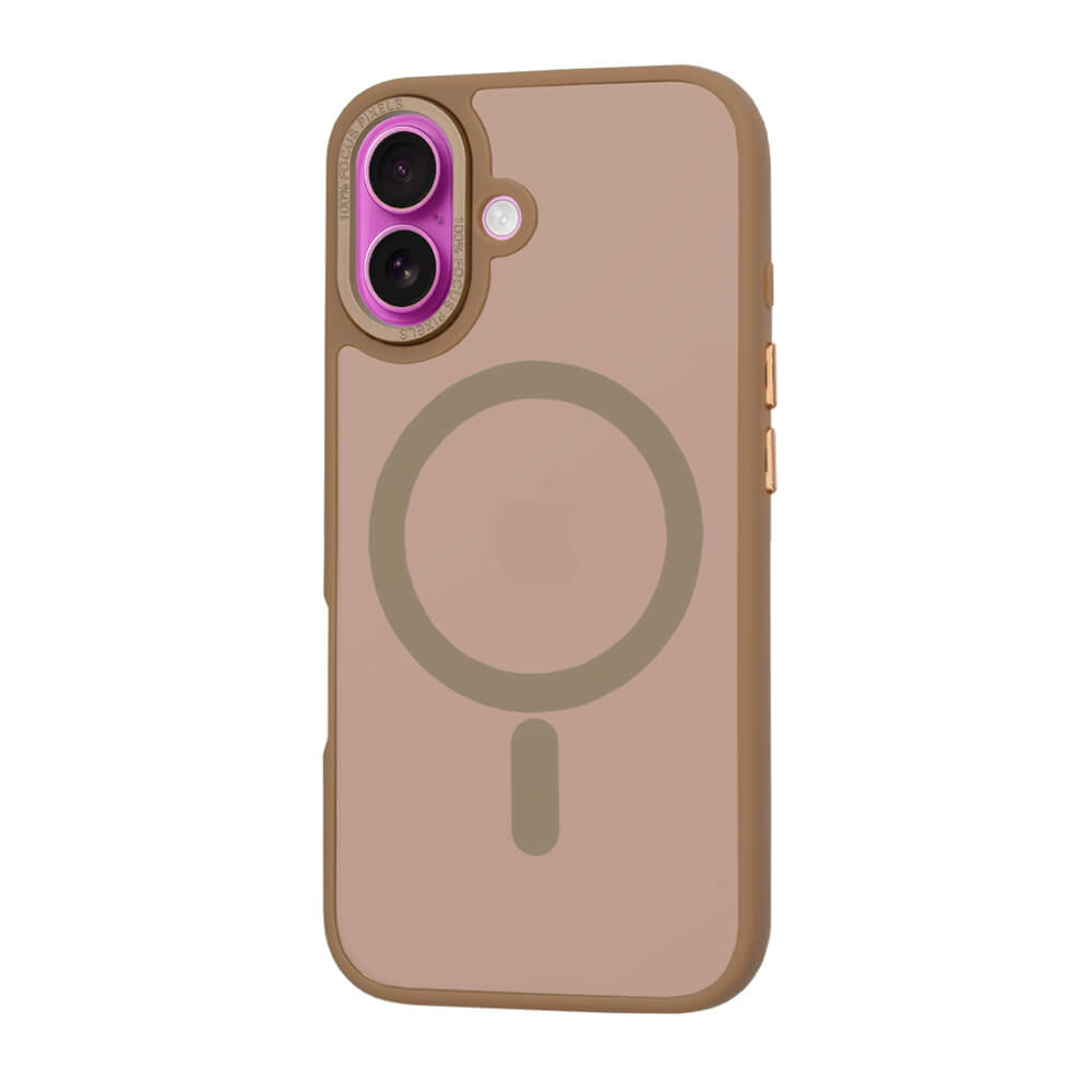 Techsuit iPhone 16 Plus - HaloFrost Series MagSafe - Σκληρή Θήκη με Πλαίσιο Σιλικόνης - Sandstone Brown