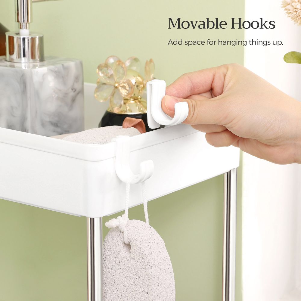 Songmics Ράφι Οργάνωσης 2 Επιπέδων Κάτω από τον Νεροχύτη για Κουζίνα ή Μπάνιο - White - BUO001W01