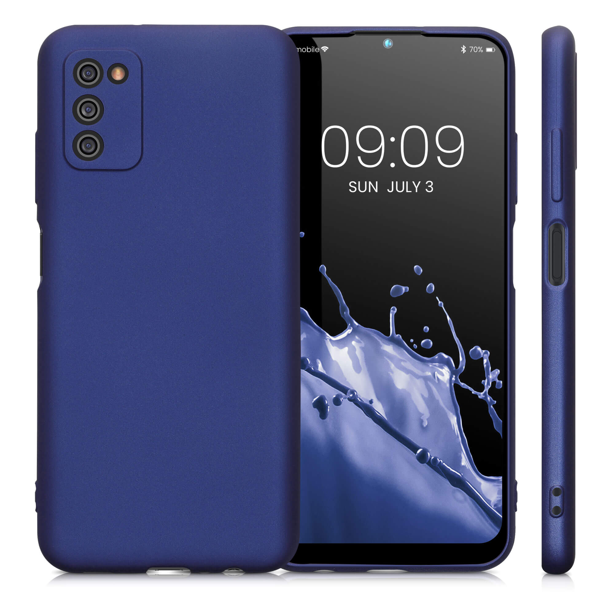 KW Samsung Galaxy A03s Θήκη Σιλικόνης TPU - Metallic Blue - 56518.64