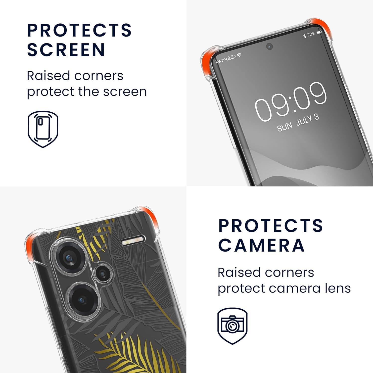 KW Xiaomi Redmi Note 13 Pro+ 5G Θήκη Σιλικόνης TPU με Λουράκι - Design Jungle - Yellow / Grey / Διάφανη