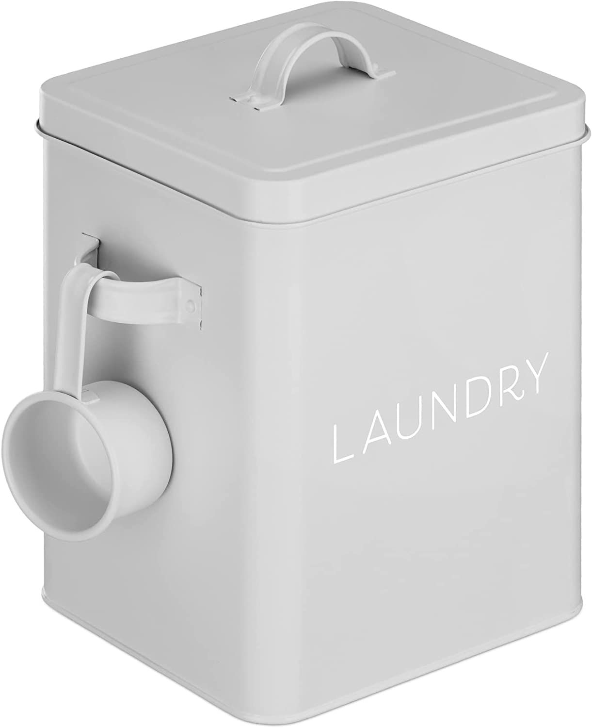 Navaris Μεταλλικό Κουτί Αποθήκευσης Απορρυπαντικού Πλυντηρίου - 18 x 15,5 x 23 cm - Grey - 54966.22