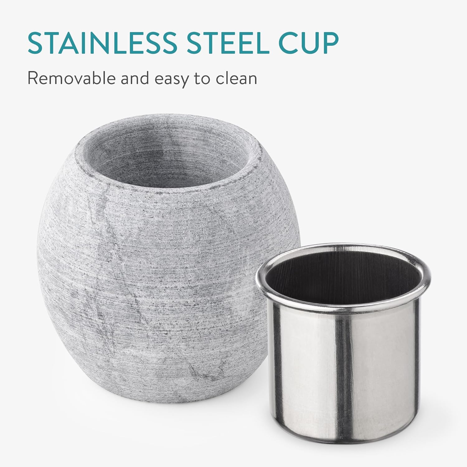 Navaris Πέτρινο Μπολ Αρωματοθεραπείας Σάουνας - Grey - 61164.01