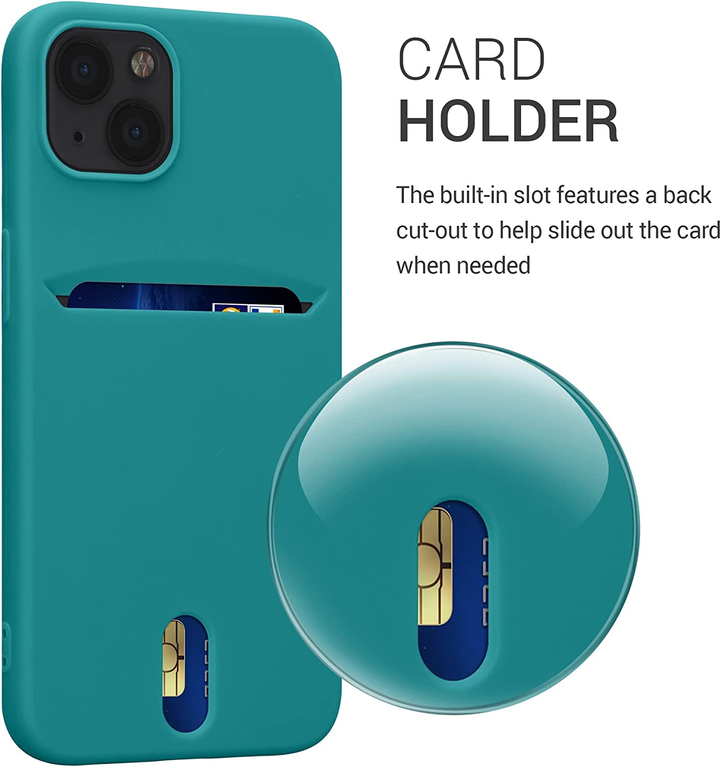 KW iPhone 13 Θήκη Σιλικόνης TPU - Matte Petrol Blue - 57748.57