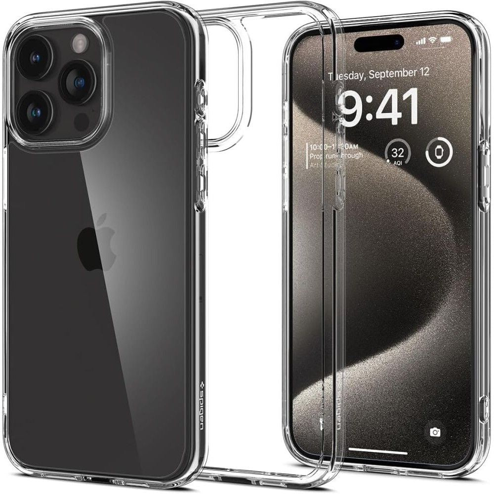 Spigen iPhone 15 Pro Ultra Hybrid Σκληρή Θήκη με Πλαίσιο Σιλικόνης - Crystal Clear
