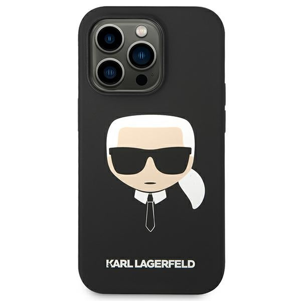 Karl Lagerfeld iPhone 14 Pro Silicone Karl's Head Θήκη Σιλικόνης - Black - KLHCP14LSLKHBK