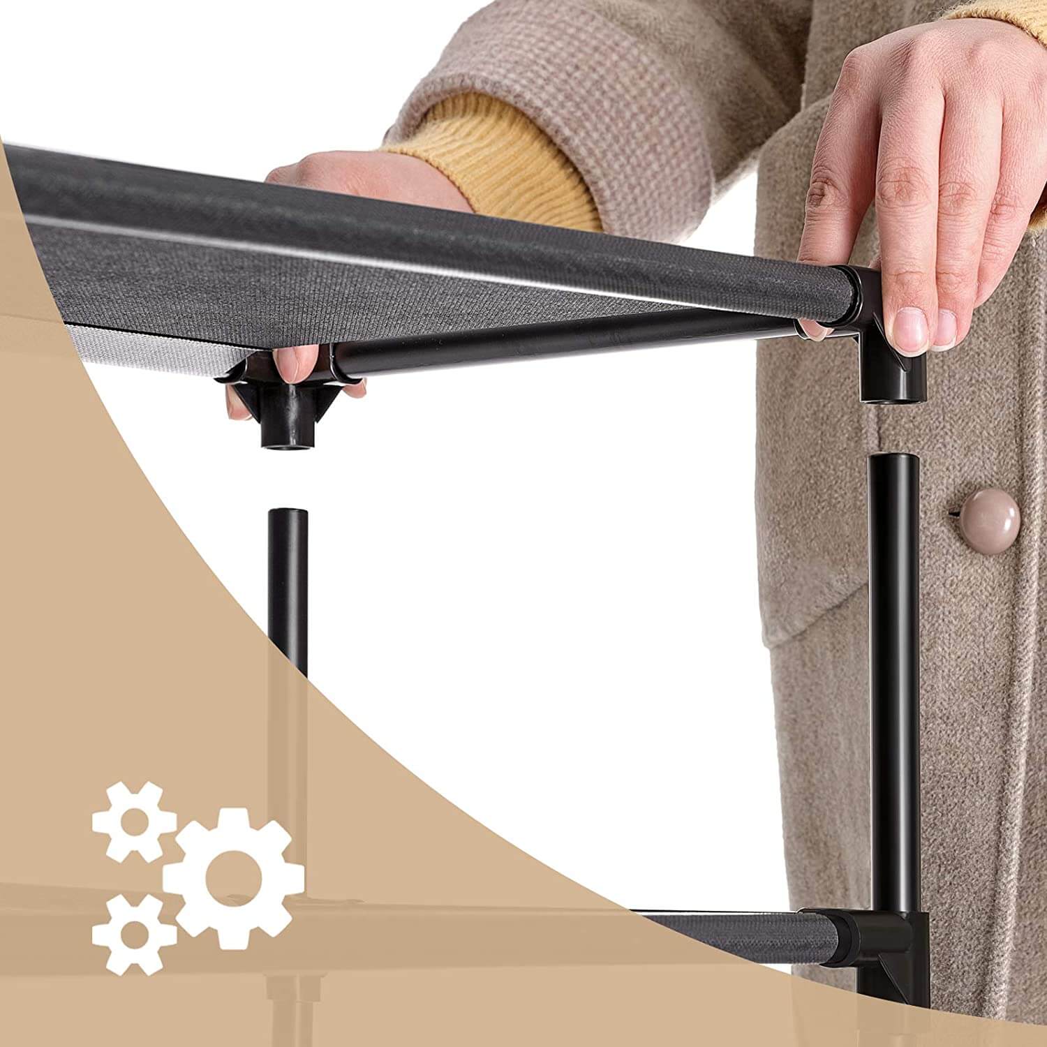 Songmics Μεταλλική Παπουτσοθήκη με 8 Ράφια - Black - LSR24BK