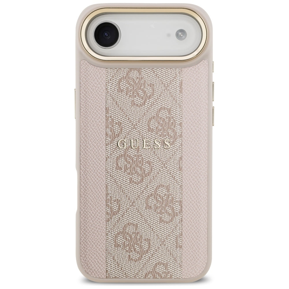 Guess iPhone Air - 4G Stripe MagSafe - Θήκη με Επένδυση Συνθετικού Δέρματος - Pink - GUHMP17MPG4SEMCP