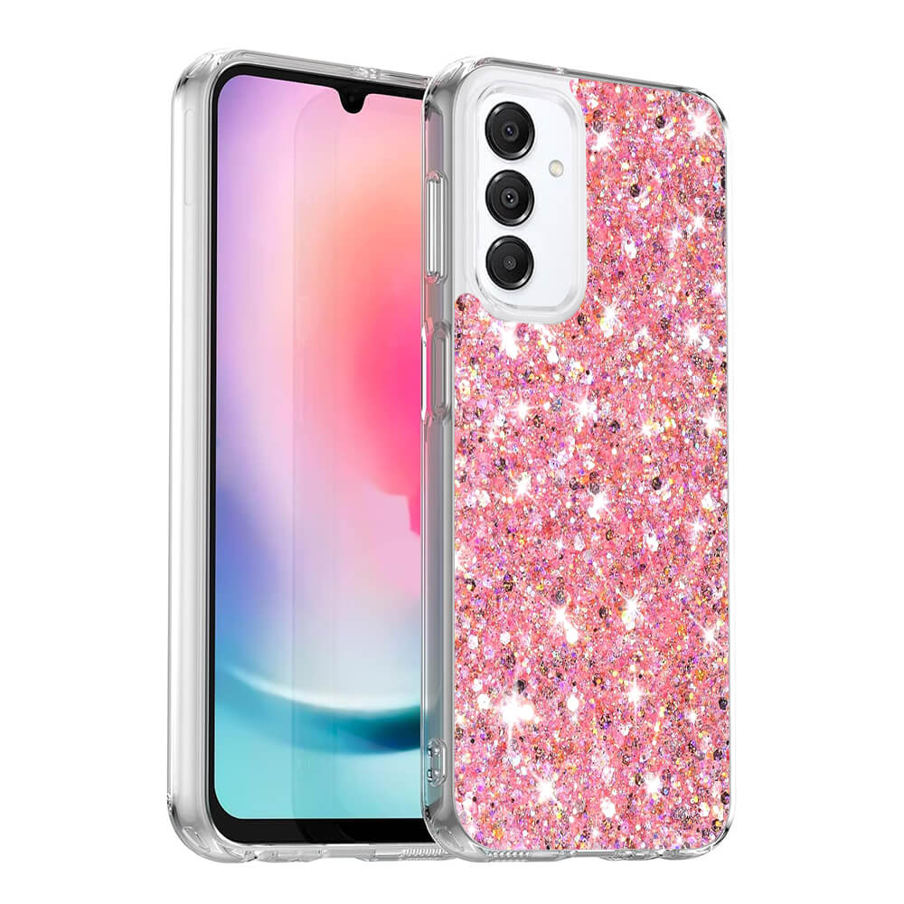 Techsuit Samsung Galaxy A16 4G / A16 5G - Sparkly Glitter - Σκληρή Θήκη με Πλαίσιο Σιλικόνης - Pink