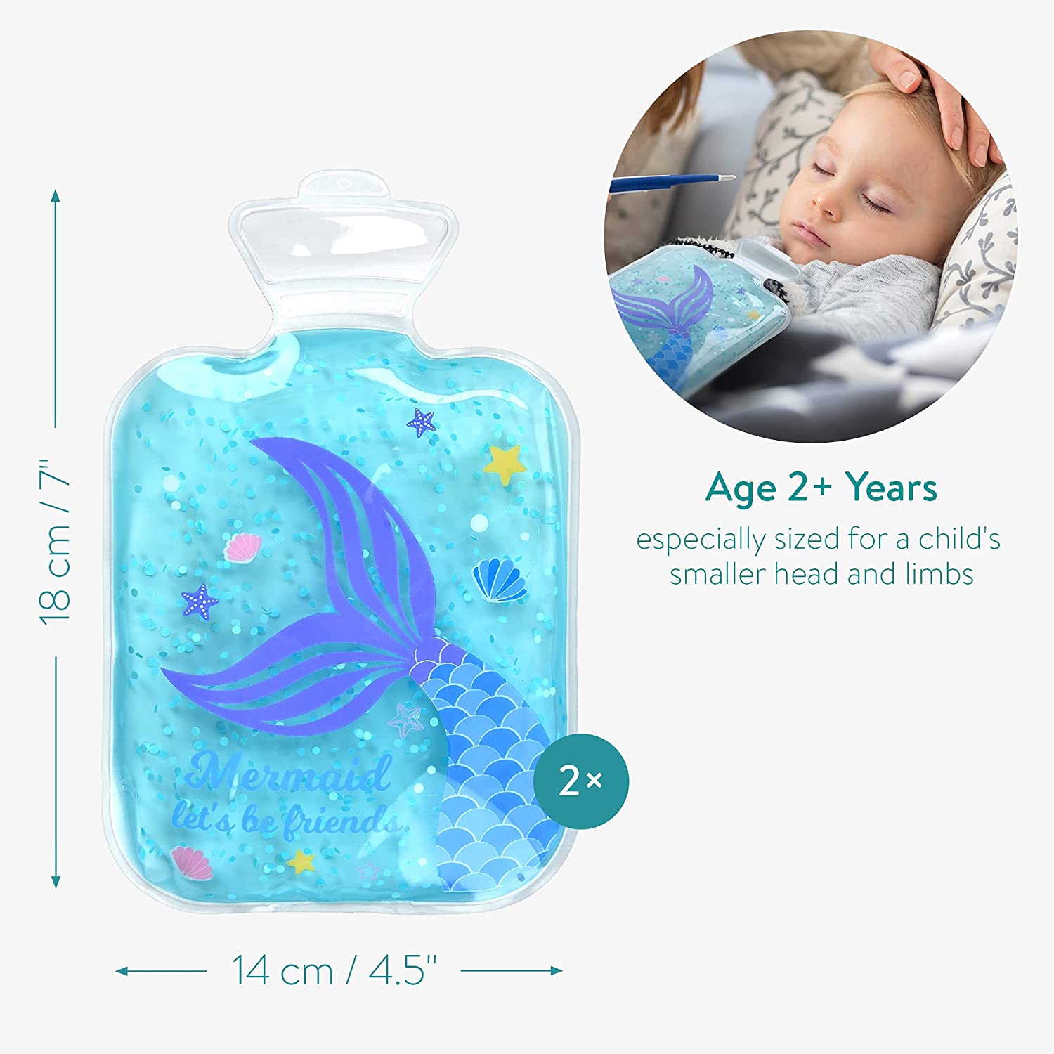 Navaris Σετ με 2 Παιδικές Κομπρέσες Θέρμανσης / Ψύξης - Mermaid - 53032.01