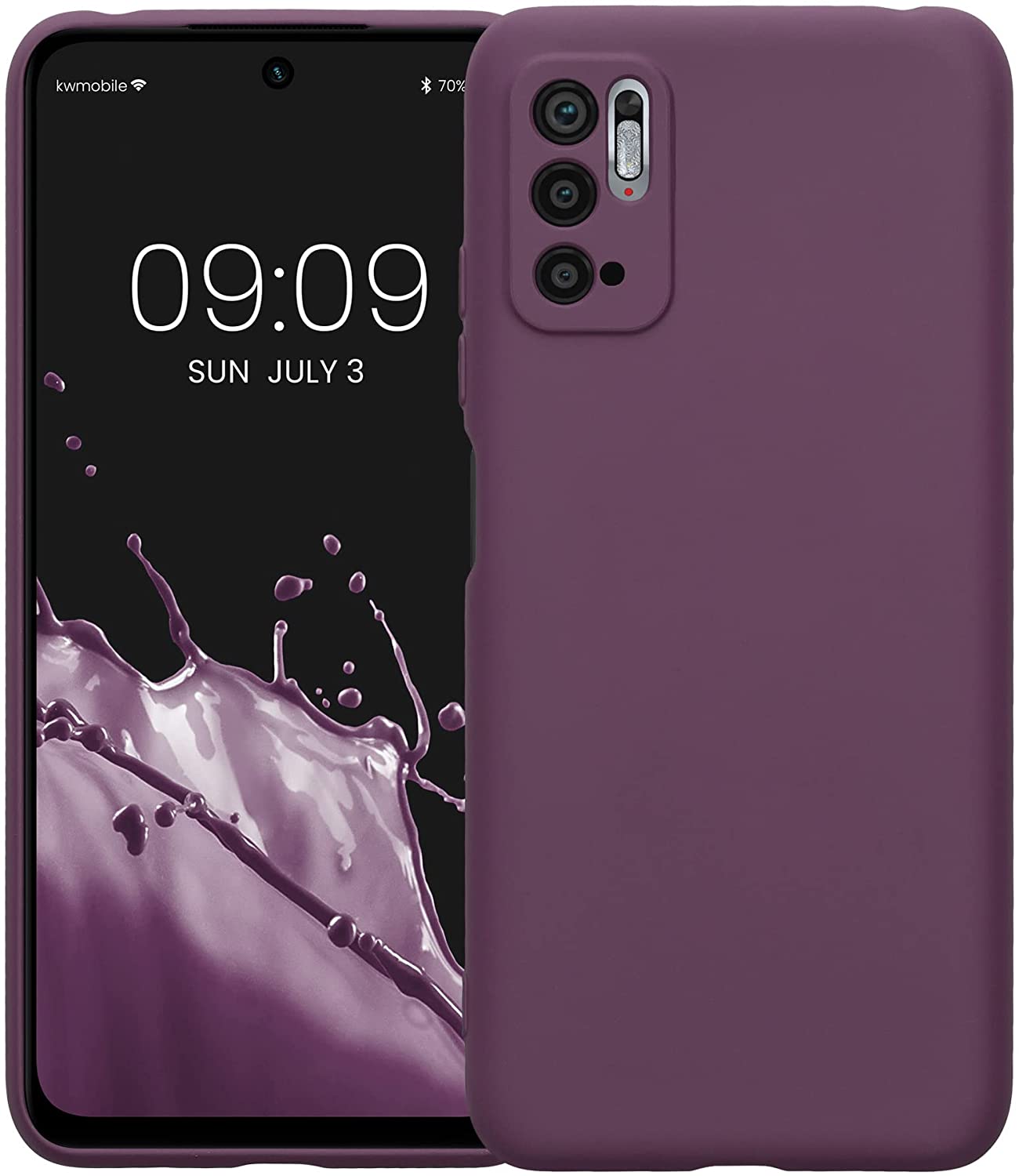 KW Xiaomi Redmi Note 10 5G / Poco M3 Pro 5G Θήκη Σιλικόνης Rubberized TPU - Bordeaux Violet - 57816.187