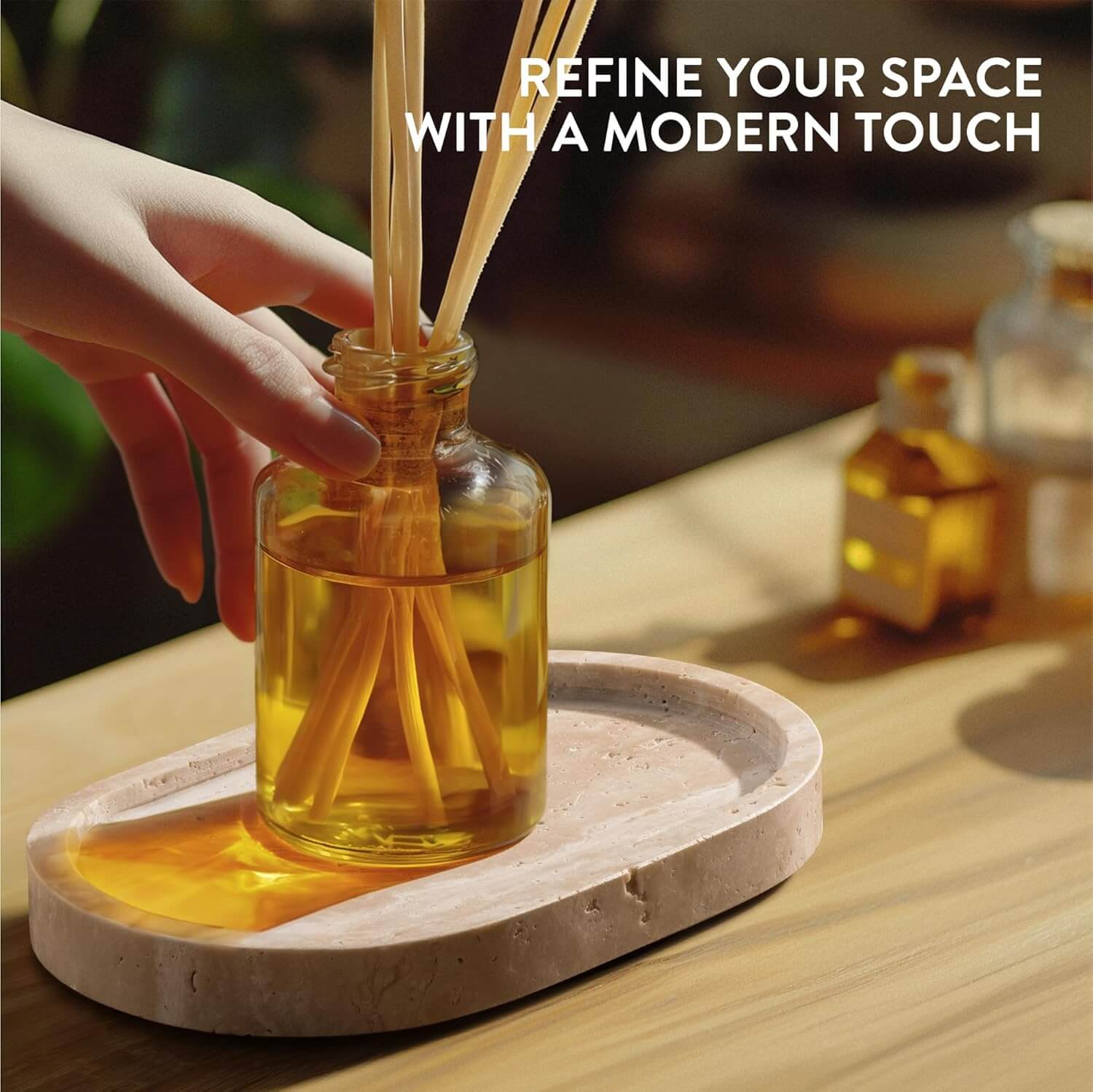 Navaris Οβάλ Διακοσμητικός Δίσκος από Φυσική Πέτρα Τραβερτίνη - 20 x 12 x 2 cm - ‎Beige Natural