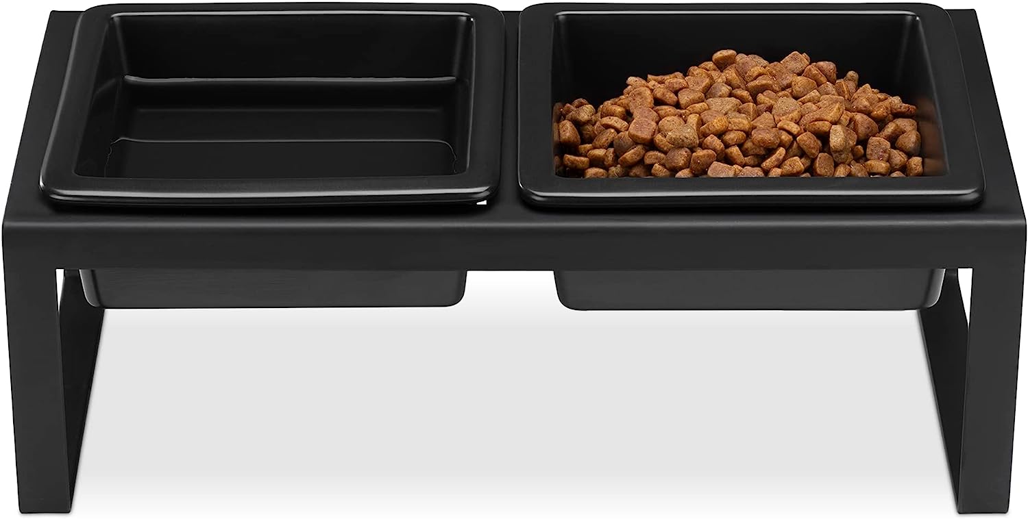 Navaris Ανυψωμένα Μπολ Φαγητού με Βάση για Κατοικίδια 250ml - Black - 60794.01