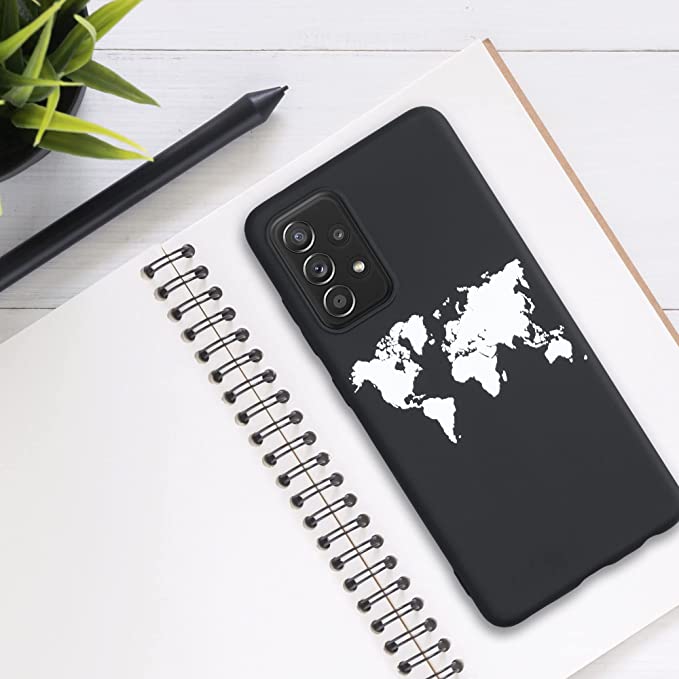 KW Samsung Galaxy A52 / A52 5G / A52s 5G Θήκη Σιλικόνης Design Travel - Black / White - 54352.02