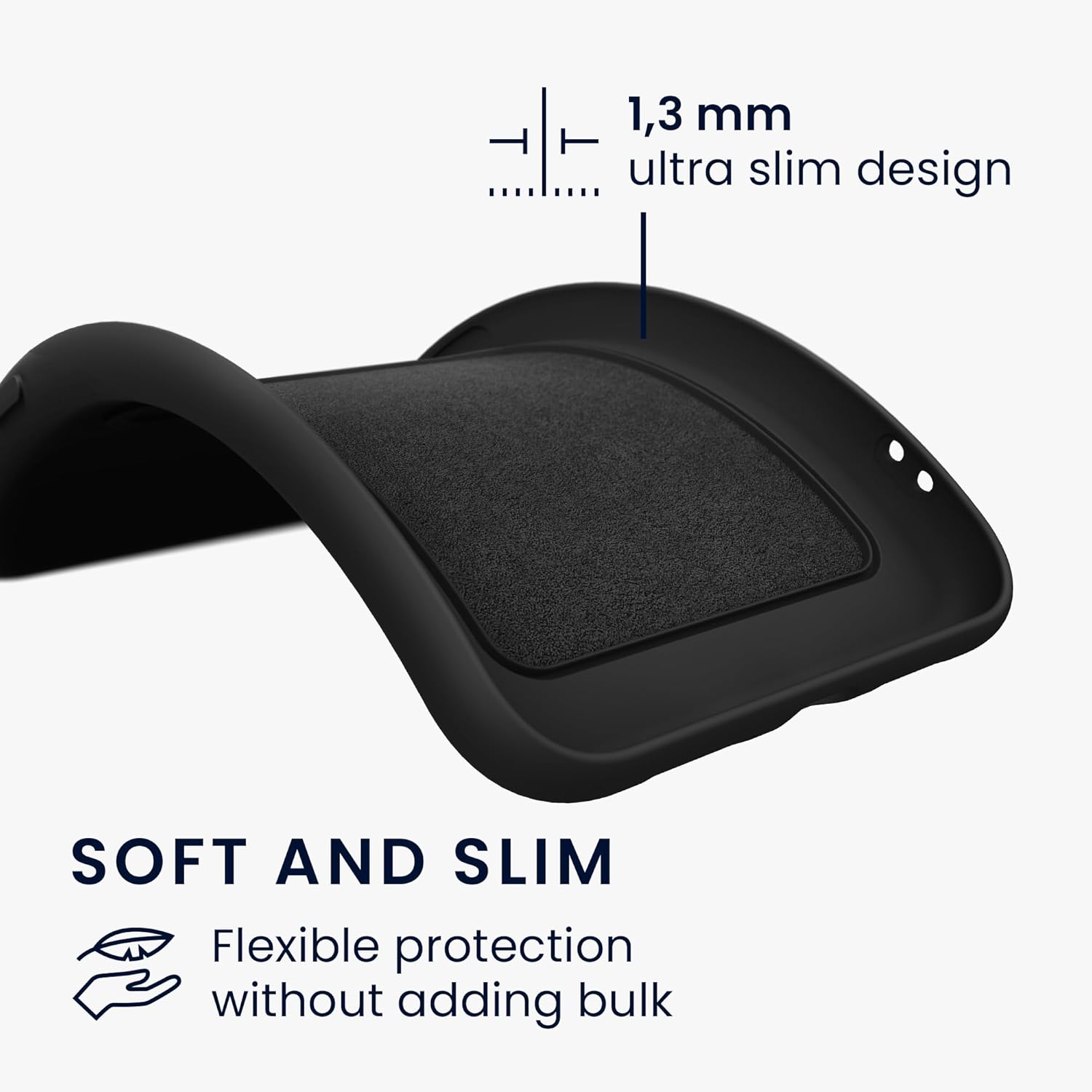 KW iPhone 16 Pro Θήκη Σιλικόνης TPU με Υποδοχή για Κάρτα - Black