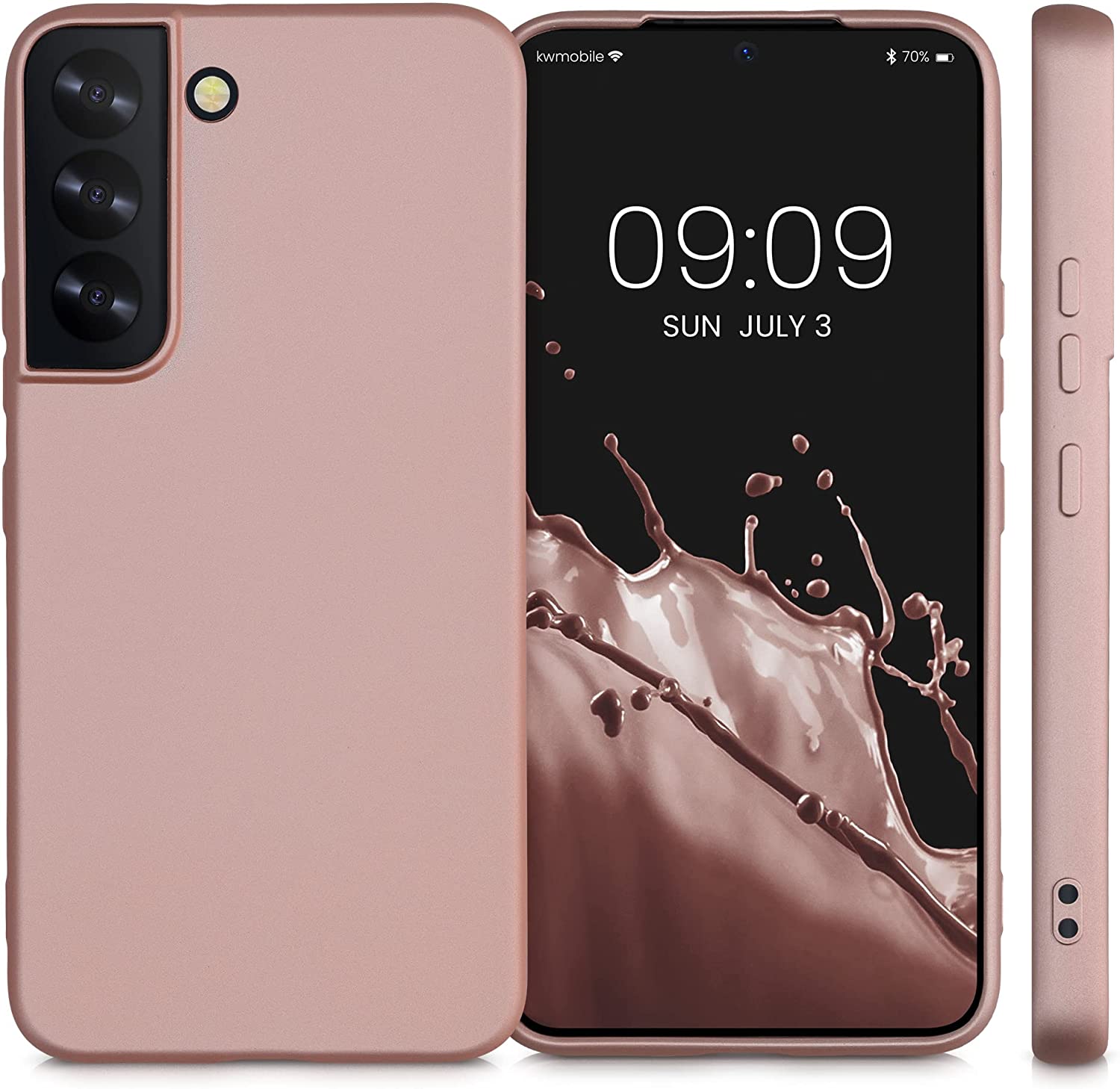 KW Samsung Galaxy S22 Θήκη Σιλικόνης - Metallic Rose Gold - 56757.31