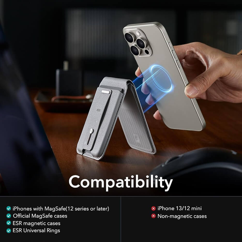 ESR HaloLock Findmy Wallet - Μαγνητική Bάση / Πορτοφόλι Tηλεφώνου για το Γραφείο - Natural Titanium