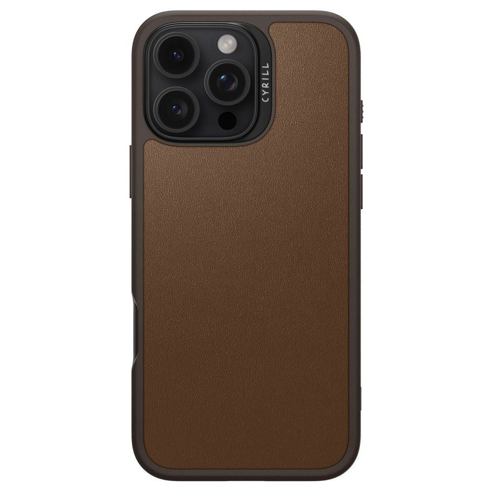Spigen Cyrill iPhone 16 Pro Max Kajuk Mag Θήκη με Επένδυση Συνθετικού Δέρματος και MagSafe - Saddle Brown