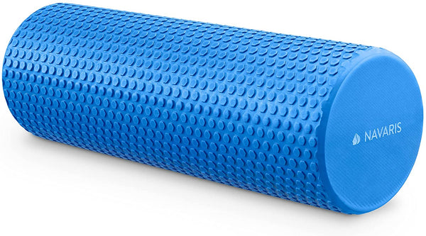 Navaris EVA Foam Roller for Exercise, Pilates, Yoga, Stretching, Muscle Massage - Κύλινδρος Γυμναστικής - 45cm - Blue - 45381.04