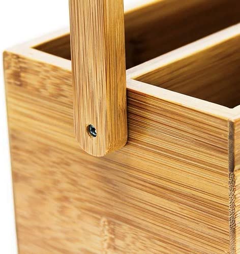 Relaxdays Ξύλινη Βάση Οργάνωσης Γραφείου από Bamboo με 4 Διαμερίσματα - Brown - 4052025188801