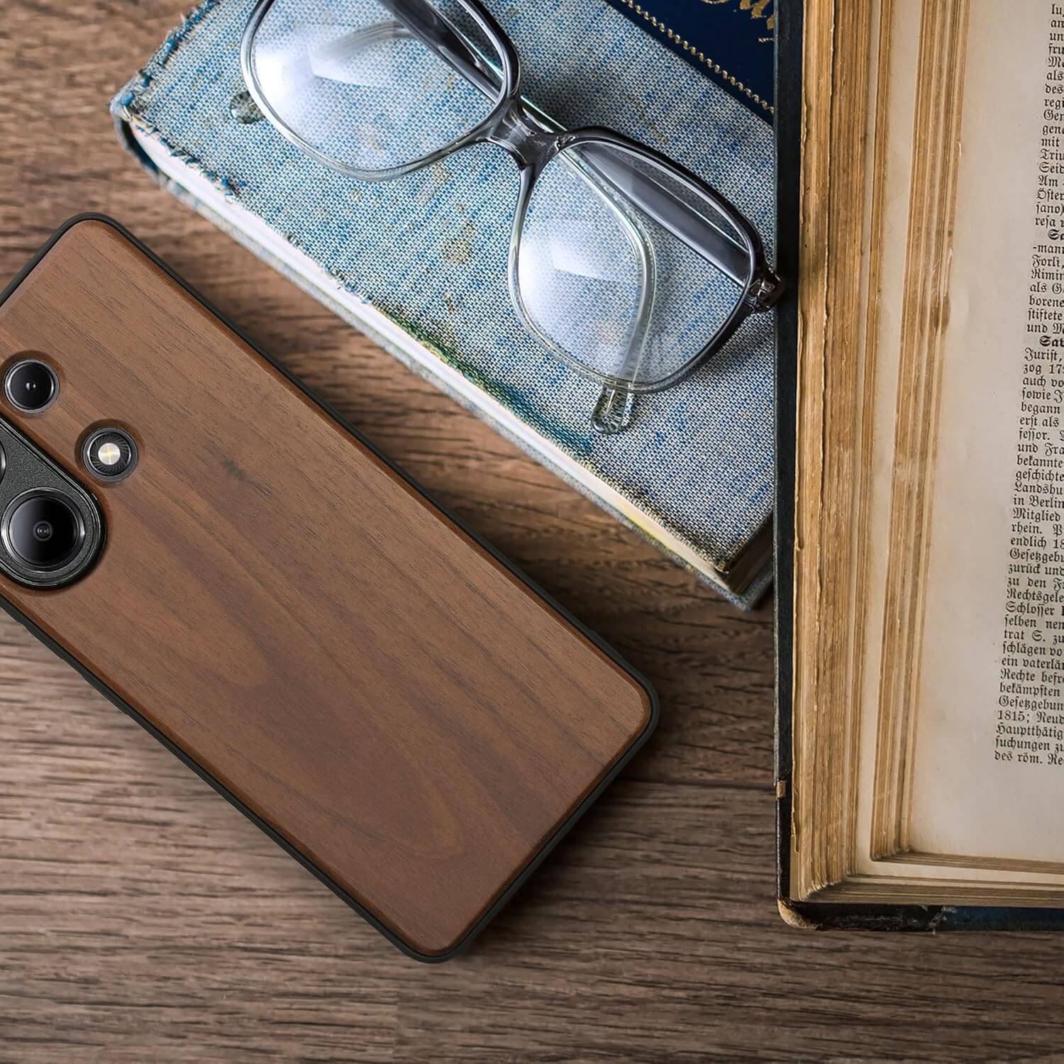 KW Xiaomi Redmi Note 13 4G Θήκη από Φυσικό Ξύλο - Brown