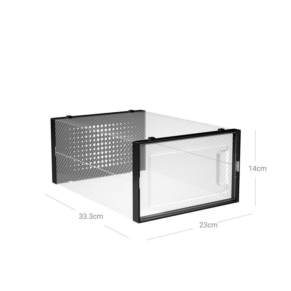 Songmics Σετ με 18 Κουτιά Αποθήκευσης Υποδημάτων - Black / Διάφανα - LSP18SBKV1