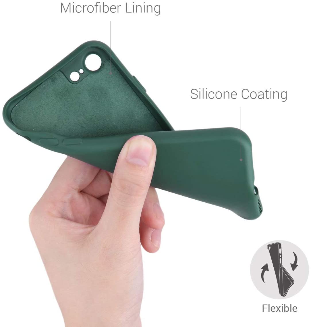 KW iPhone SE 2022 / SE 2020 / 7 / 8 Θήκη Σιλικόνης Rubberized TPU - Moss Green - 49979.169