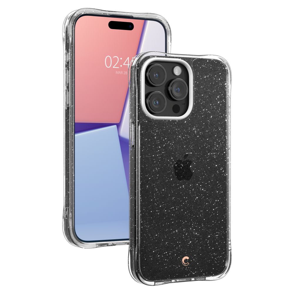 Spigen Cyrill iPhone 15 Pro Cecile Σκληρή Θήκη με Πλαίσιο Σιλικόνης - Glitter Clear