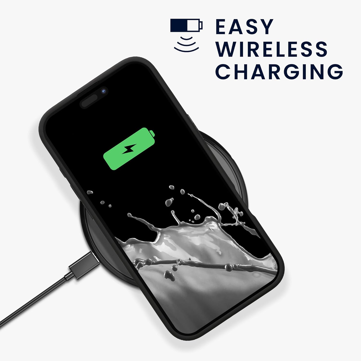 KW iPhone 16 Plus Θήκη Σιλικόνης Rubberized TPU - Black