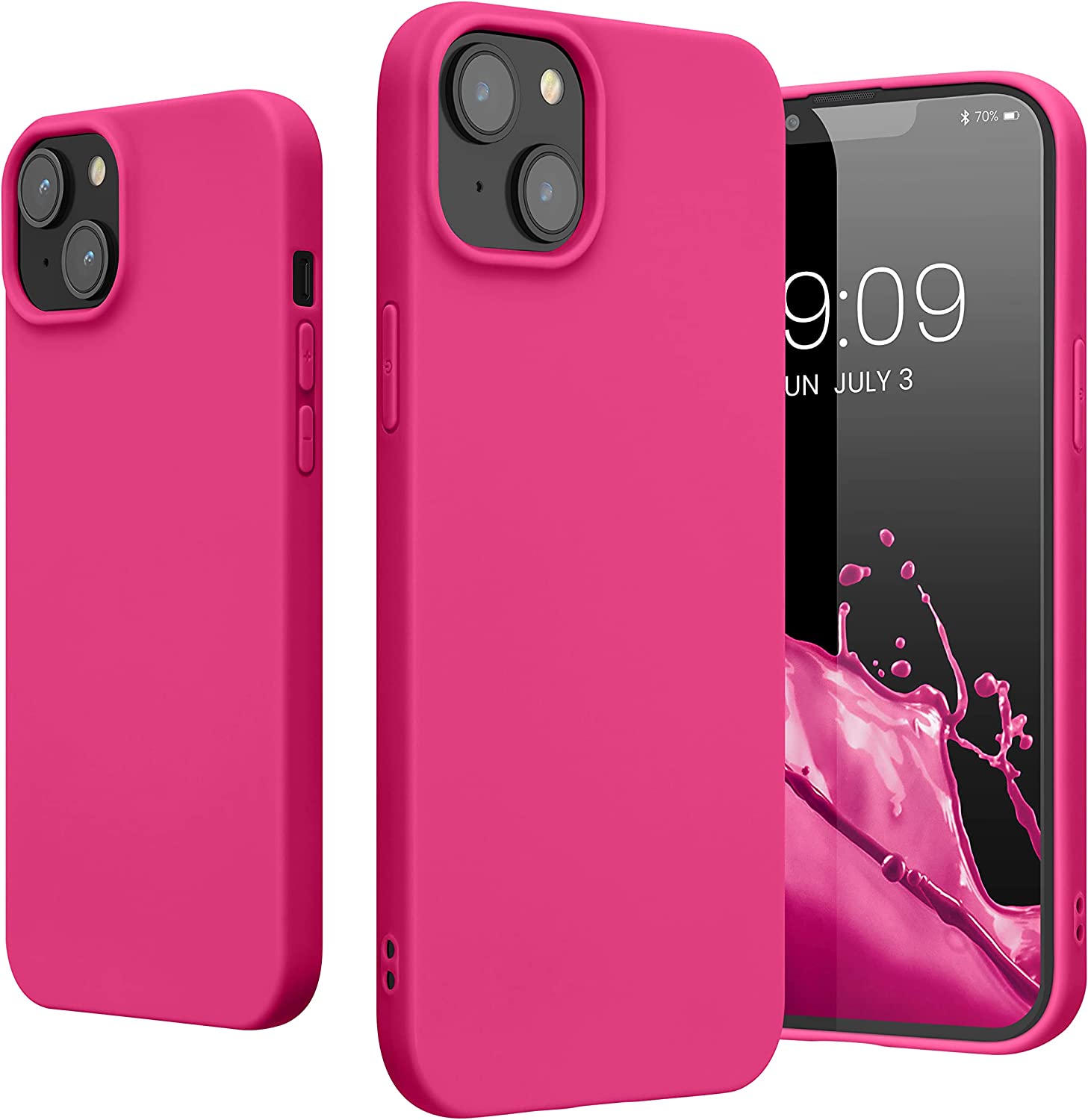 KW iPhone 14 Plus Λεπτή Θήκη Σιλικόνης TPU - Neon Pink - 59076.77