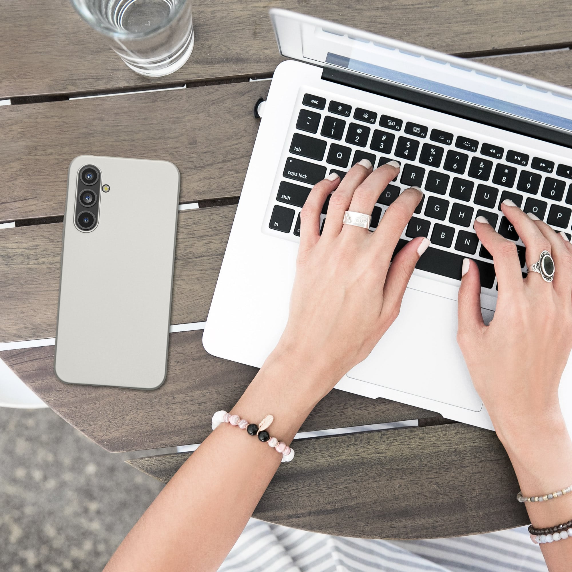 KW Samsung Galaxy A54 5G Θήκη Σιλικόνης TPU - Metallic Silver