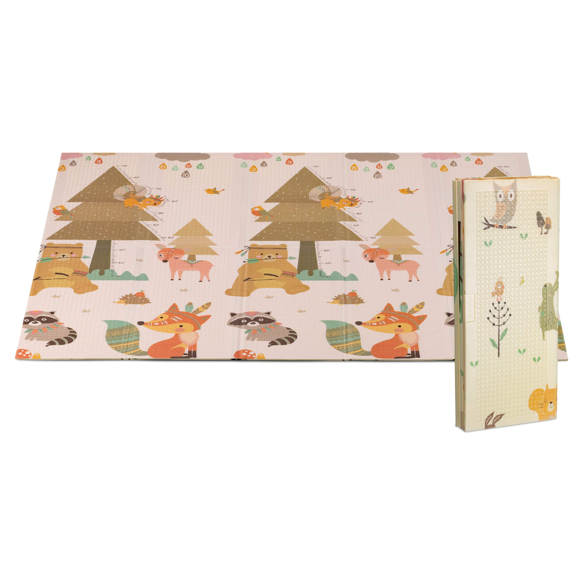 Navaris Αναδιπλούμενο Χαλάκι Παιχνιδιού Διπλής Όψης για Μωρά - Beige / Pink - 55293.03