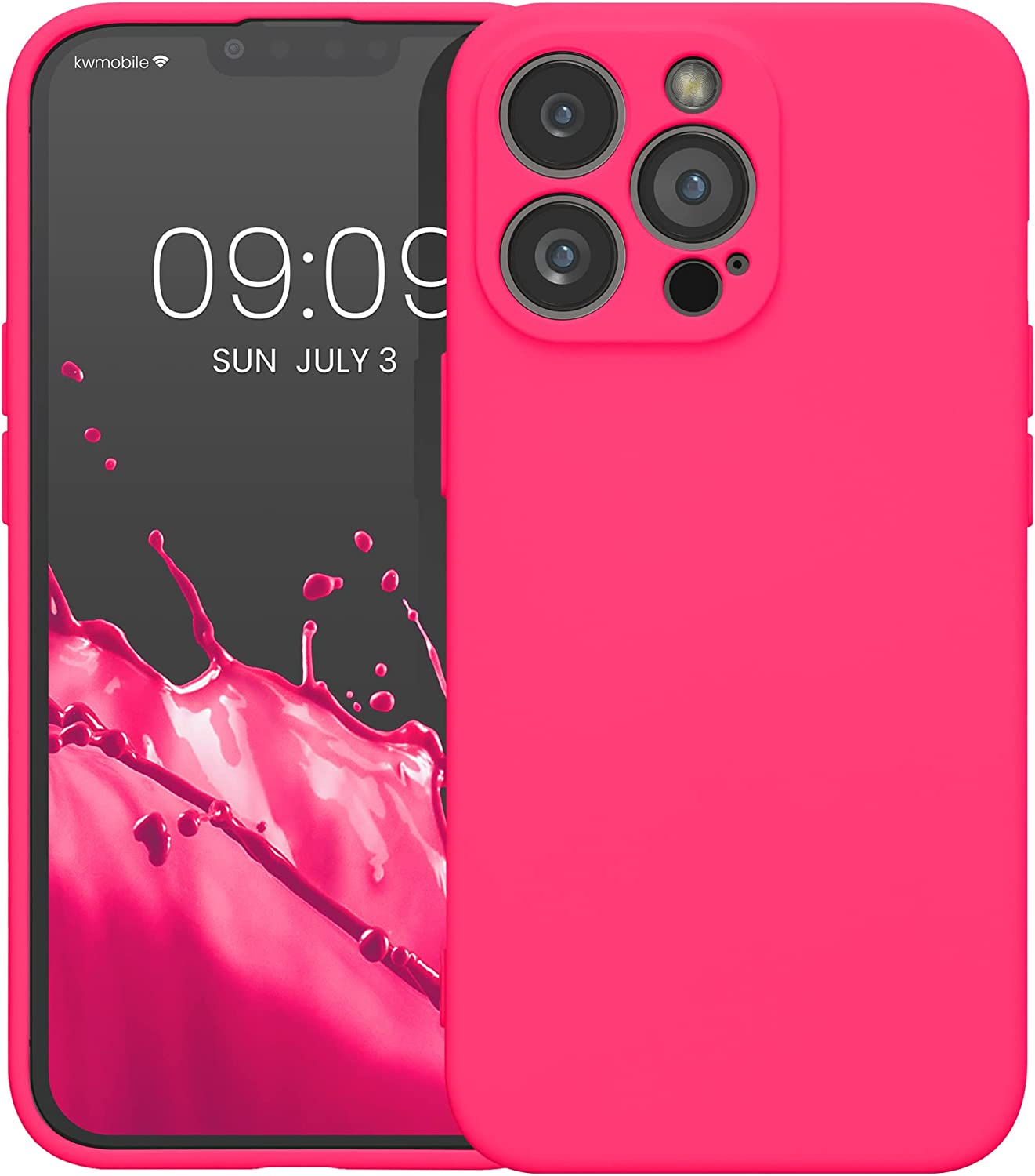 KW iPhone 13 Pro Θήκη Σιλικόνης Rubberized TPU - Neon Pink - 58955.77