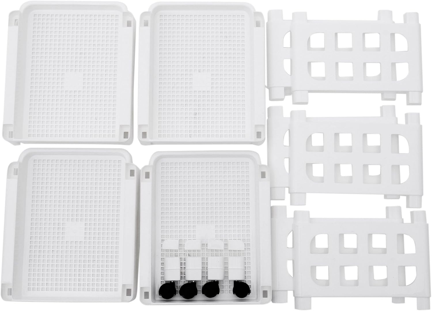 Songmics Πλαστικό Καρότσι για Οργάνωση και Αποθήκευση με 4 Ράφια - White - KSC02WT