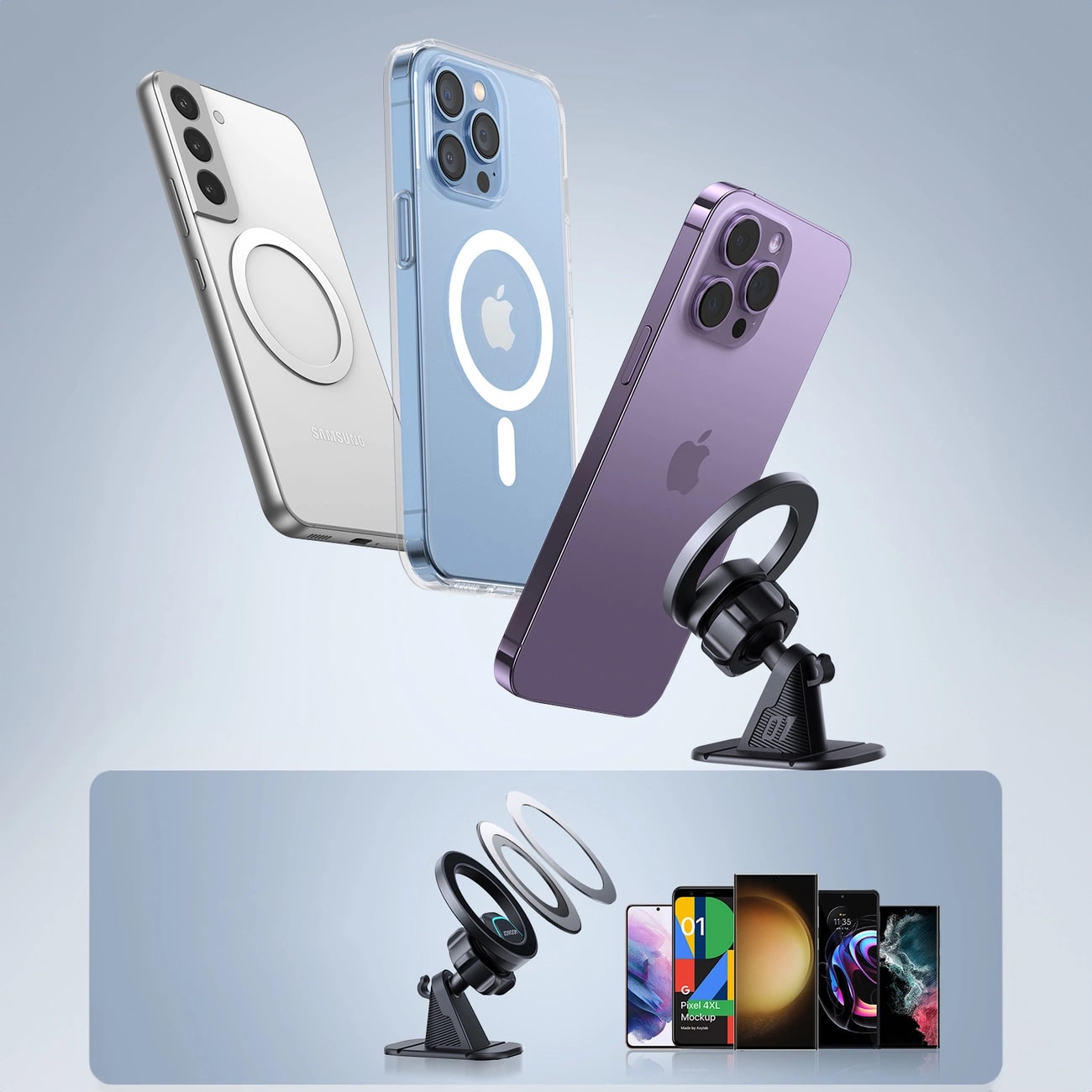 Joyroom Universal Μαγνητική Βάση για το Ταμπλό του Αυτοκινήτου - Black - JR-ZS376